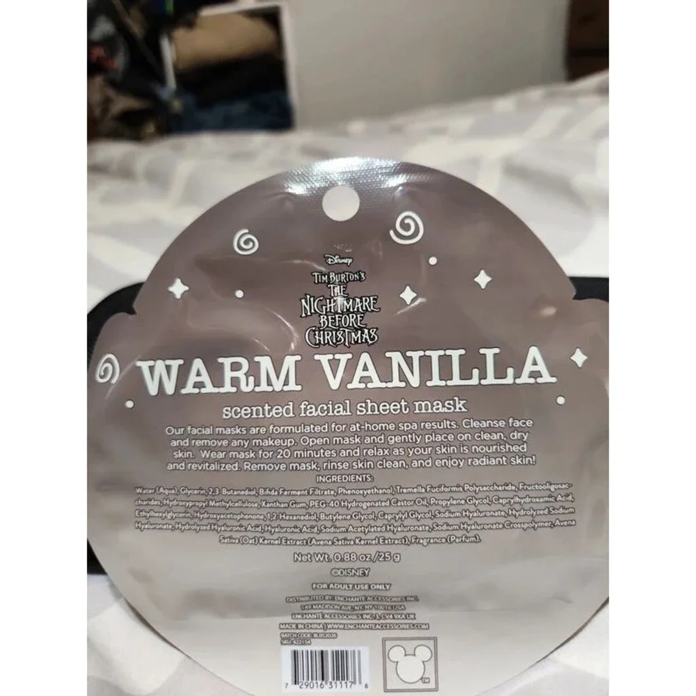 Disney Nightmare before Christmas scented facial sheet mask bundle
